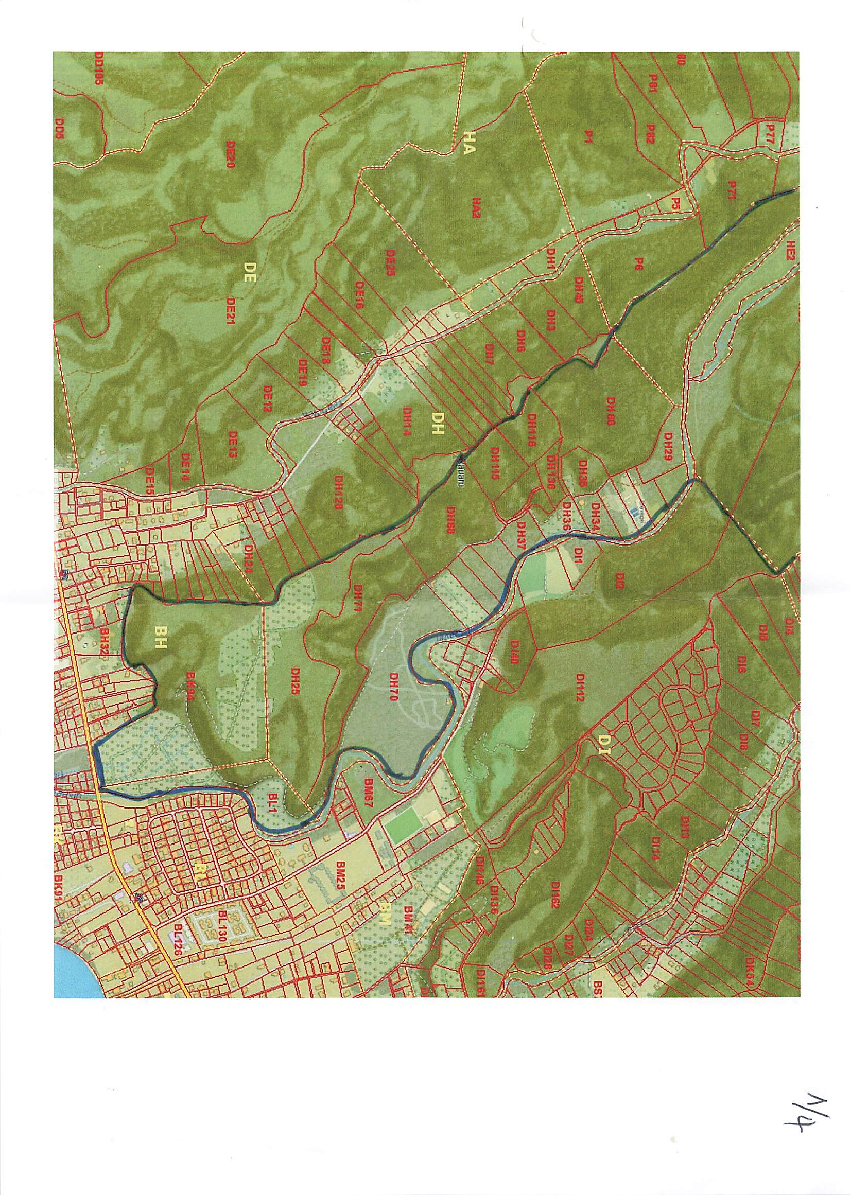 Plan cadastral du périmètre proposé au classement